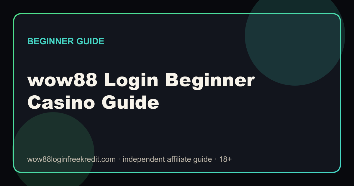 wow88 Login Beginner Casino Guide