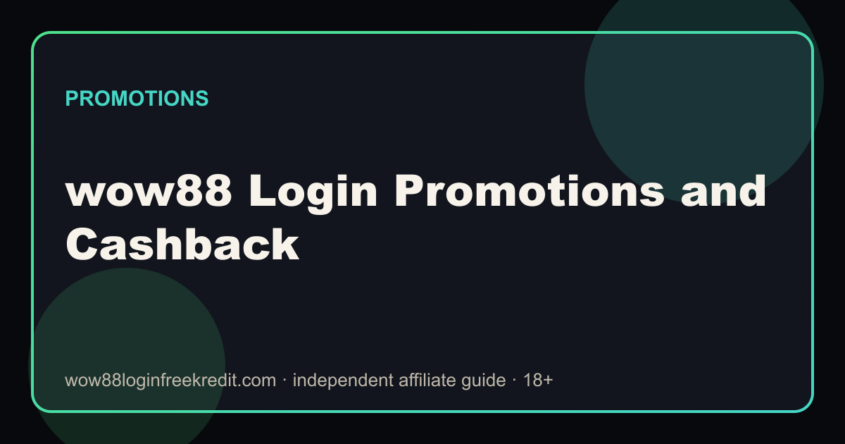 wow88 Login Promotions and Cashback
